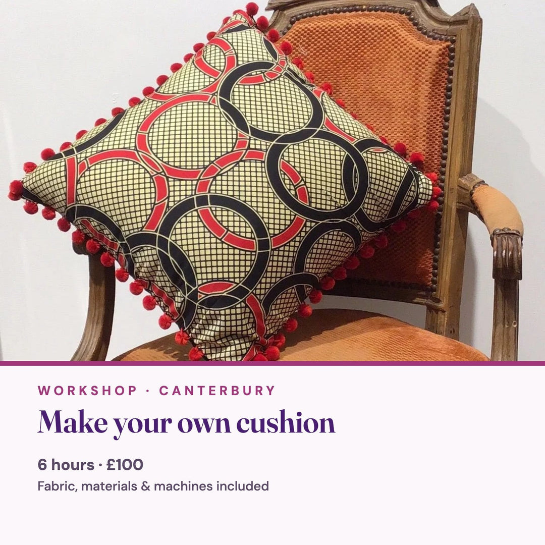 Make your own cushion workshop, Violet Elizabeth Canterbury