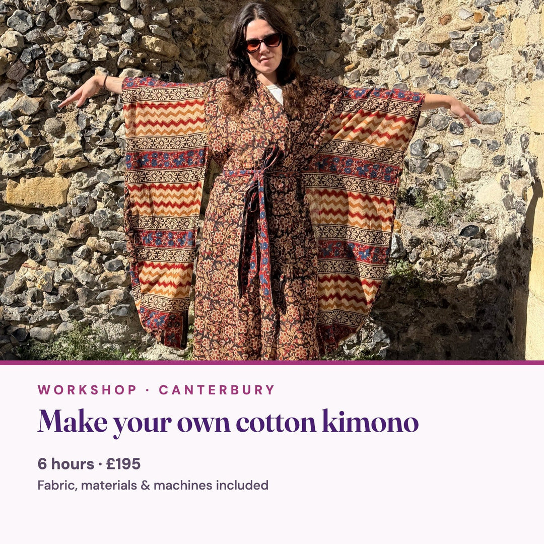 Make your own cotton kimono workshop, Violet Elizabeth Canterbury