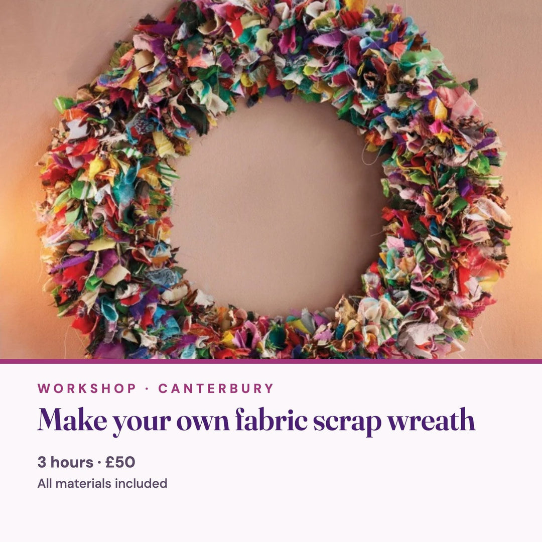 Make your own fabric scrap wreath workshop, Violet Elizabeth Canterbury