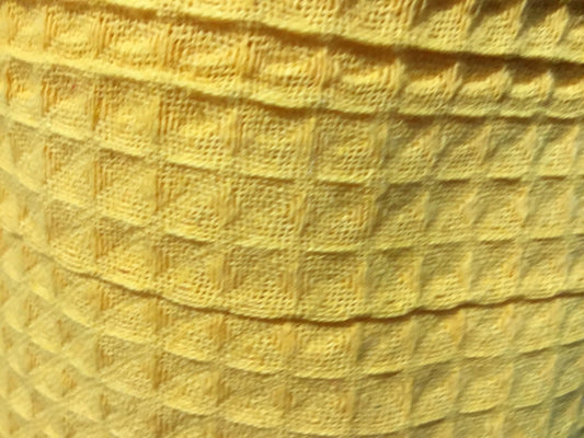 Yellow Waffle hand dyed Fabric 100% Cotton - Violet Elizabeth - Haberdashery