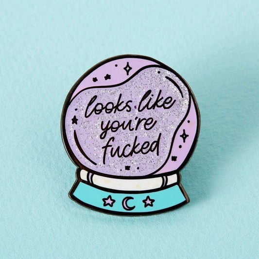 You're Fucked Crystal Ball Enamel Pin - Violet Elizabeth - Jewellery