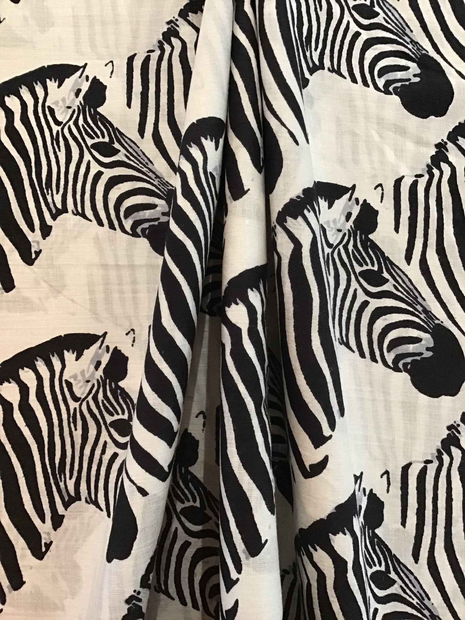 Zebra Screen Printed Fabric 100% Cotton - Violet Elizabeth - Haberdashery