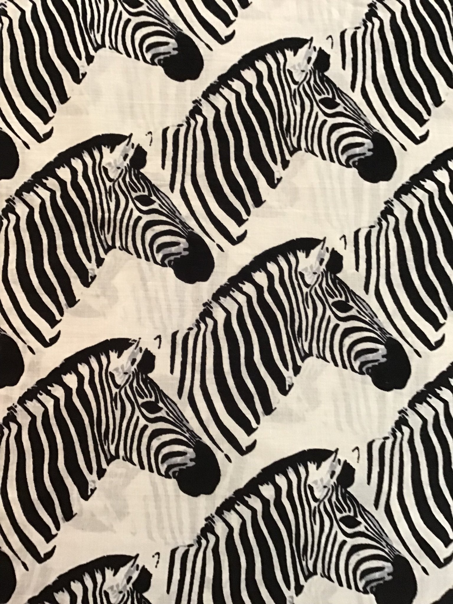 Zebra Screen Printed Fabric 100% Cotton - Violet Elizabeth - Haberdashery