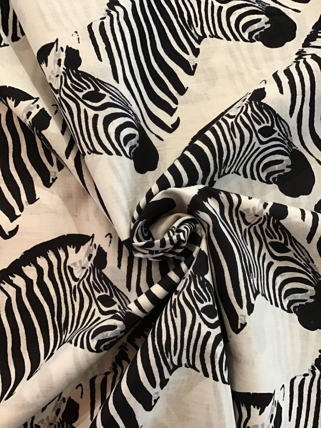 Zebra Screen Printed Fabric 100% Cotton - Violet Elizabeth - Haberdashery