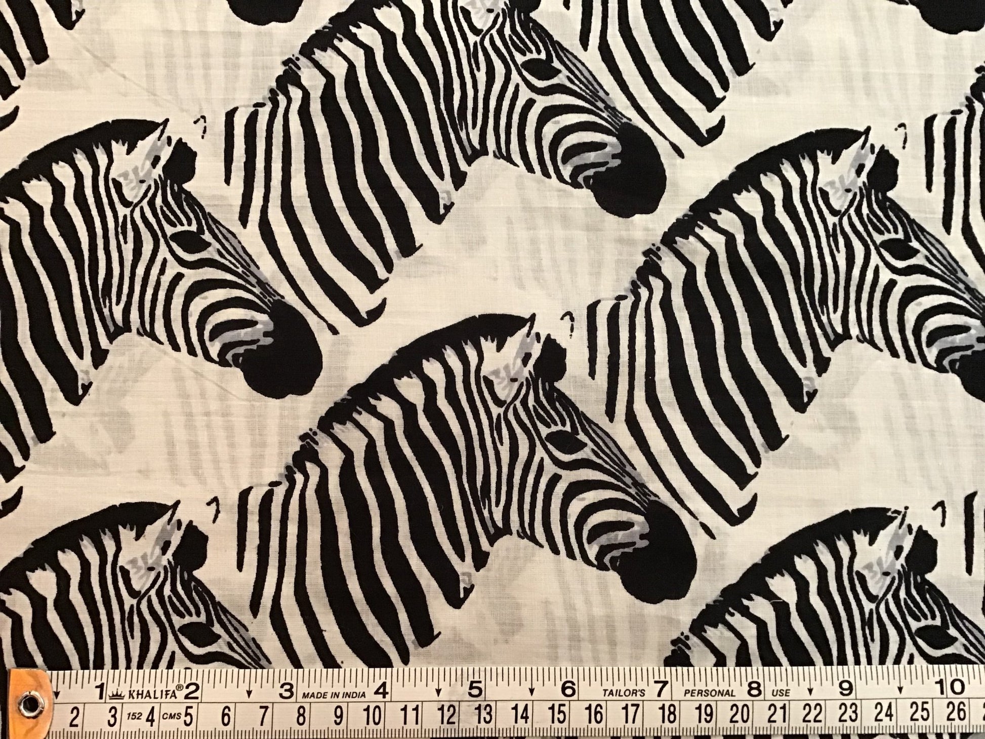 Zebra Screen Printed Fabric 100% Cotton - Violet Elizabeth - Haberdashery