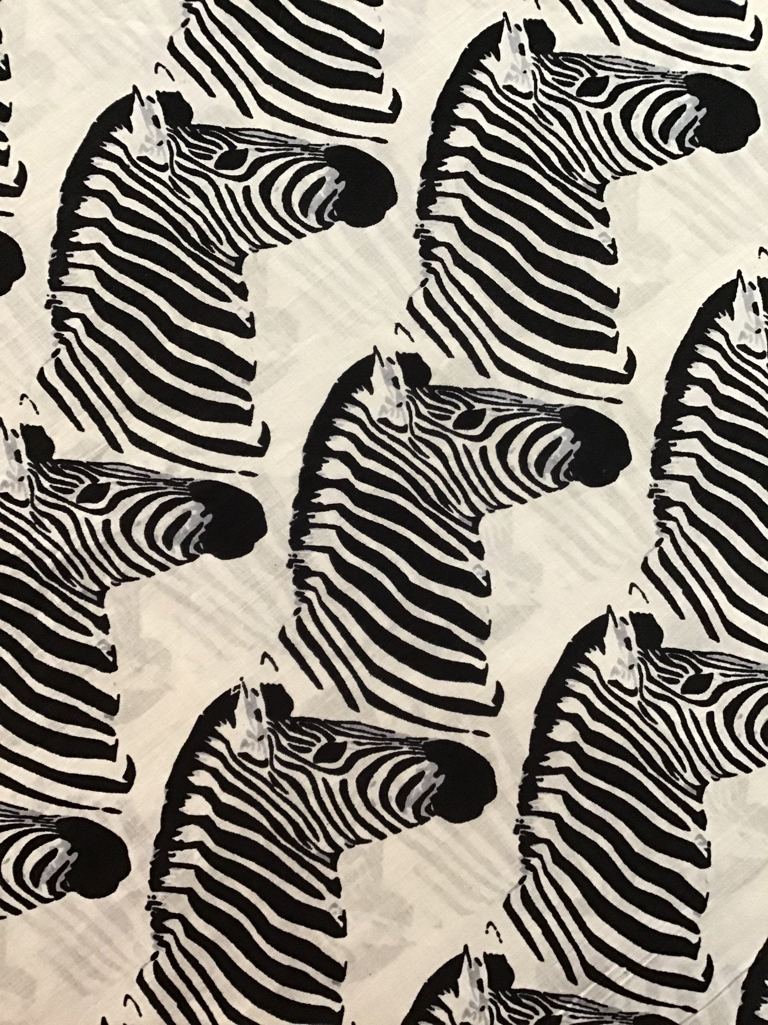 Zebra Screen Printed Fabric 100% Cotton - Violet Elizabeth - Haberdashery