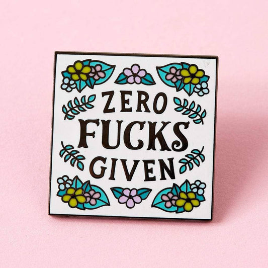 Zero Fucks Given Enamel Pin - Violet Elizabeth - Jewellery