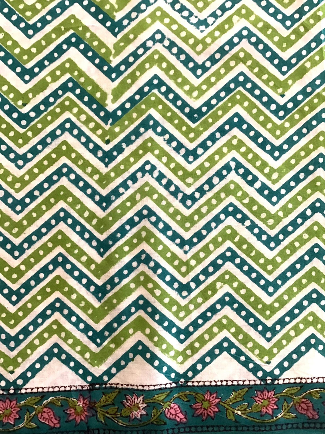 Zig zag dot Block Printed Fabric - Violet Elizabeth - Haberdashery