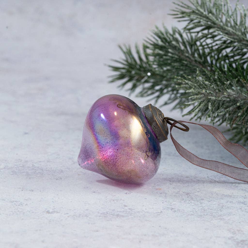 2" Mulberry Luster Glass Lantern - Violet Elizabeth - Christmas Decorations