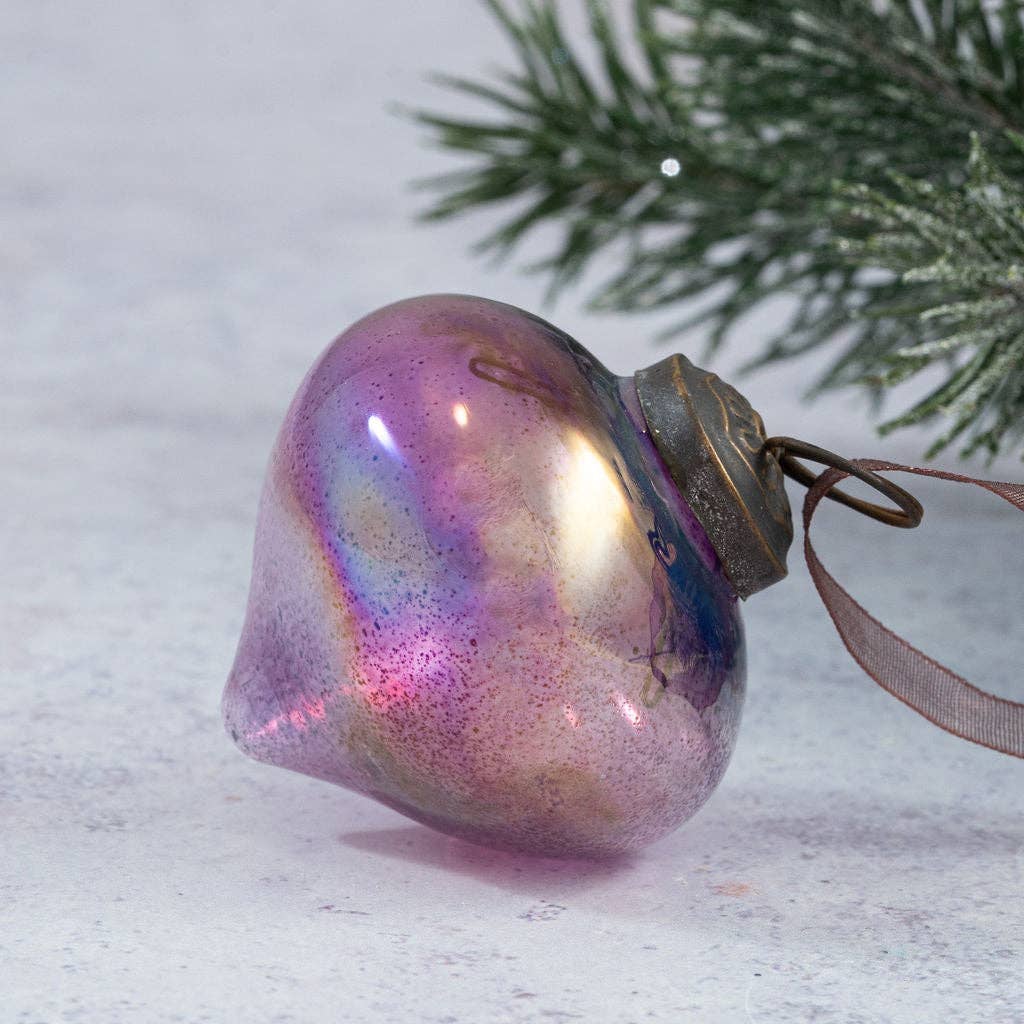3" Mulberry Luster Lantern Glass Ornament - Violet Elizabeth - Christmas Decorations