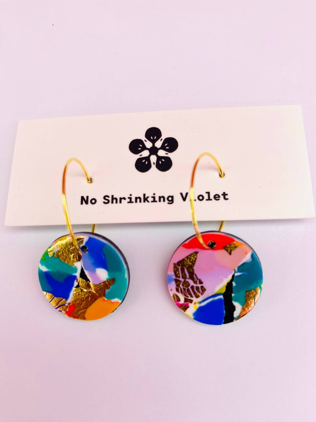 80s Statement: Gold Hoop Earrings (Medium Disc) - Violet Elizabeth - Jewellery