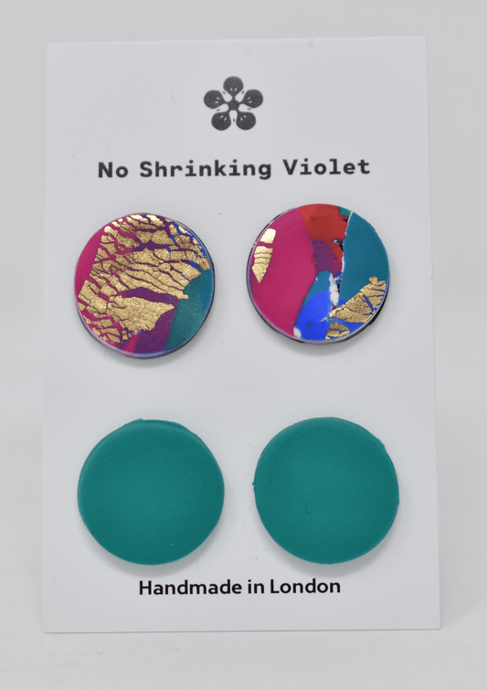 80s Stud Green - Violet Elizabeth - Jewellery