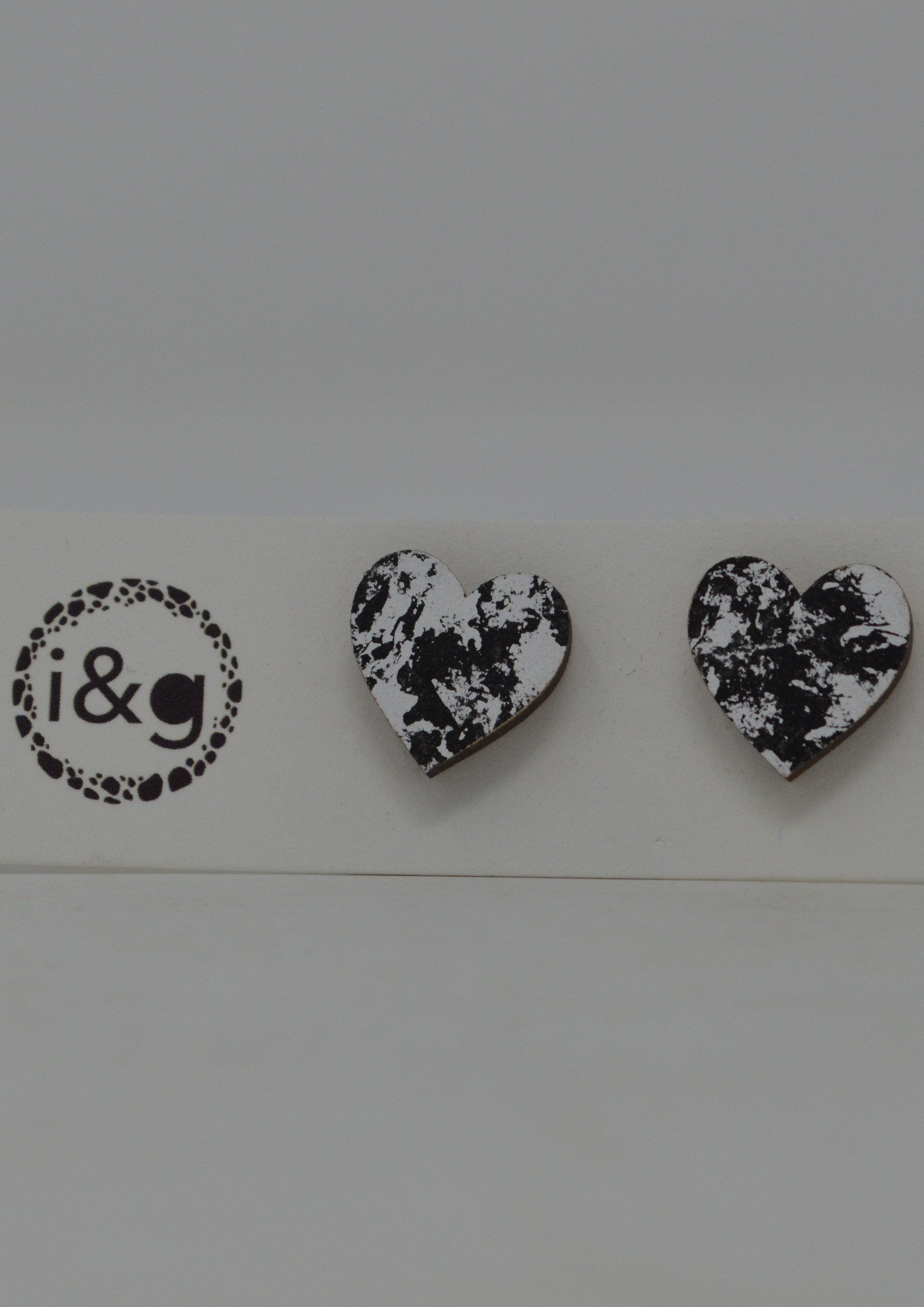 Mini Black & White Marble Hearts - Violet Elizabeth