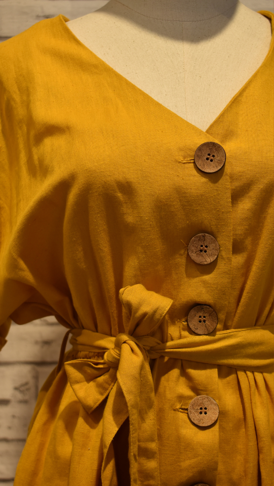 Elastic cotton jumpsuit- mustard - Violet Elizabeth
