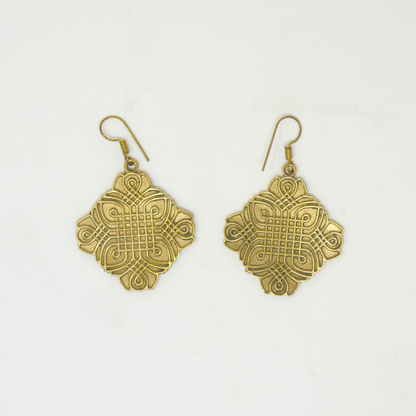 Victorian Tile brass earring - Violet Elizabeth