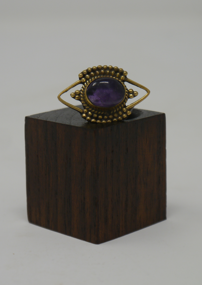 Aztec Brass Ring: Various Stones - Violet Elizabeth