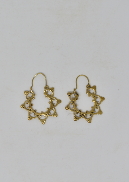 Intricate star hoop brass earring - Violet Elizabeth