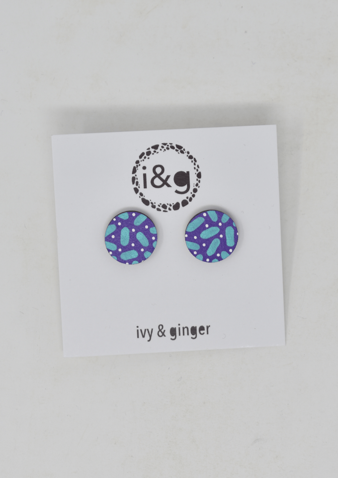 Aqua Dash Retro Midi Studs - Violet Elizabeth - Jewellery