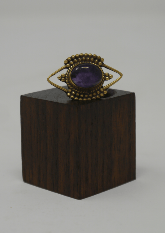 Aztec Brass Ring: Various Stones - Violet Elizabeth - Jewellery