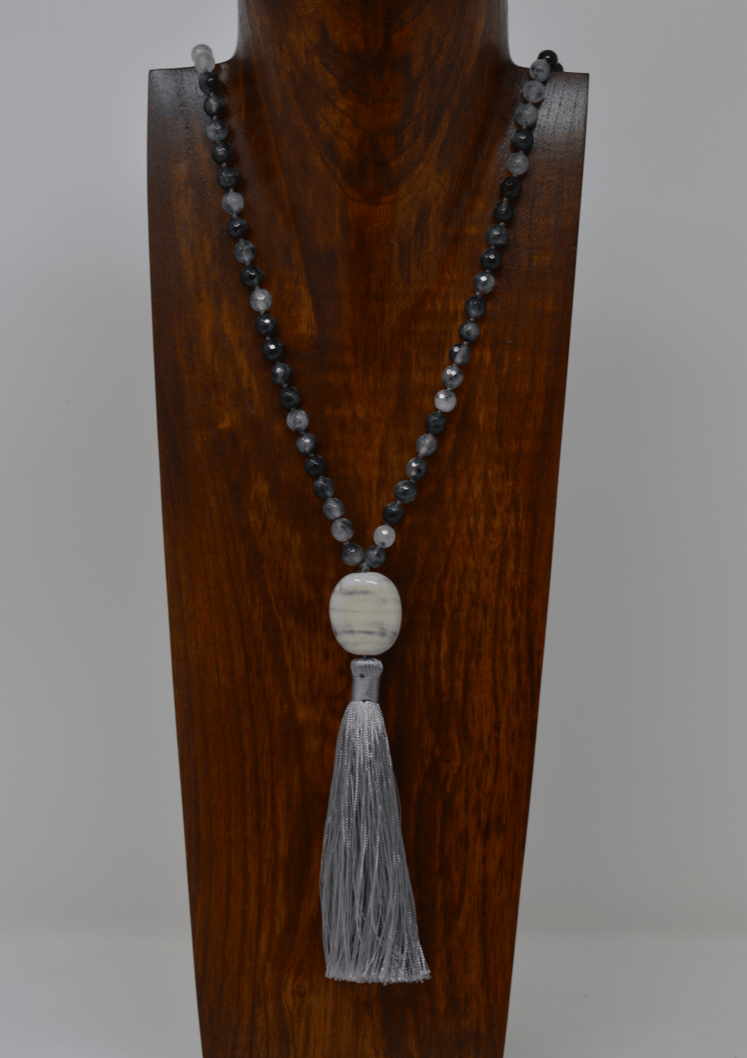 Blue beaded with tassel necklace - Violet Elizabeth - Jewellery