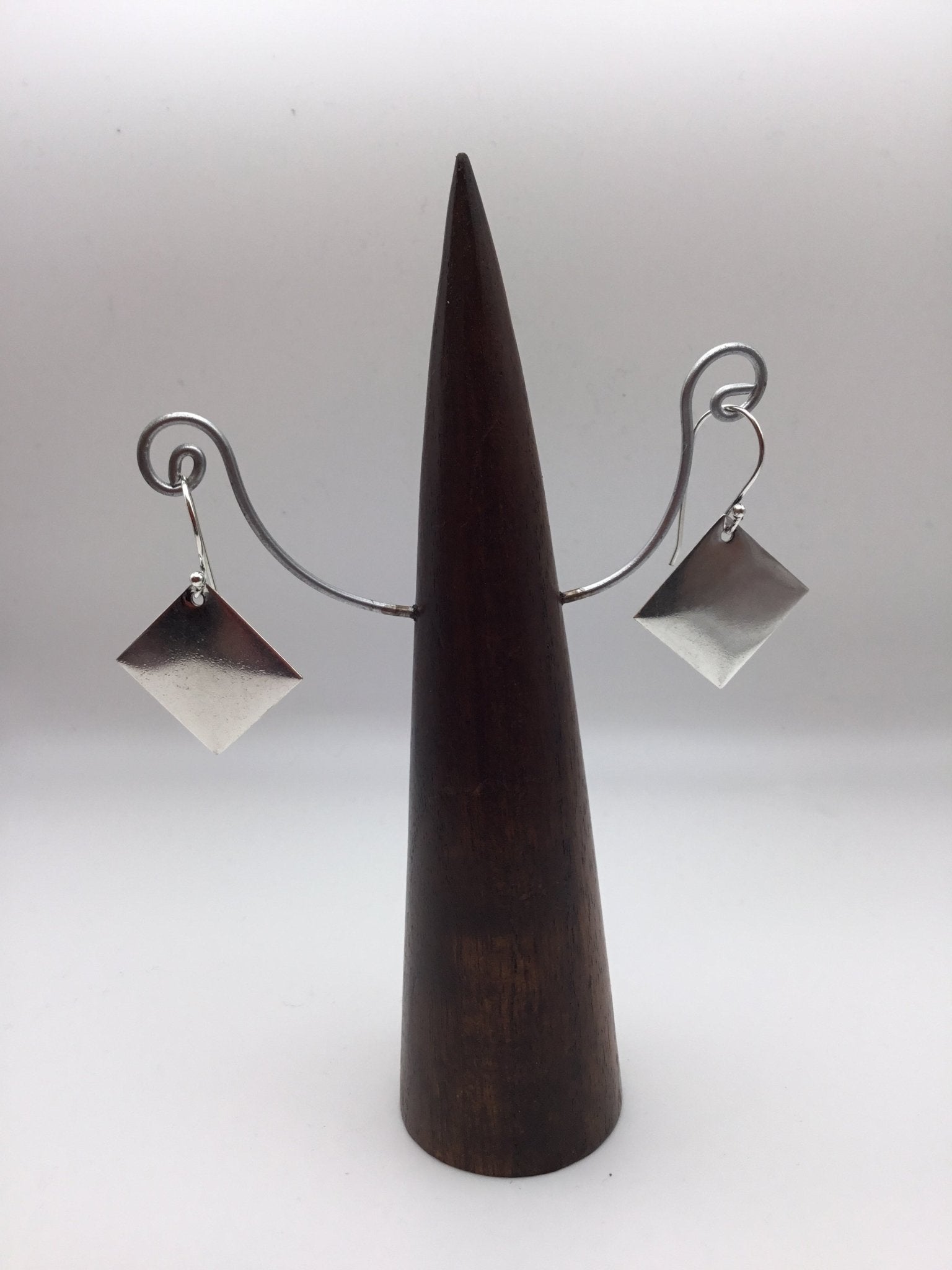 Brass diamond shaped earrings - Violet Elizabeth - Jewellery