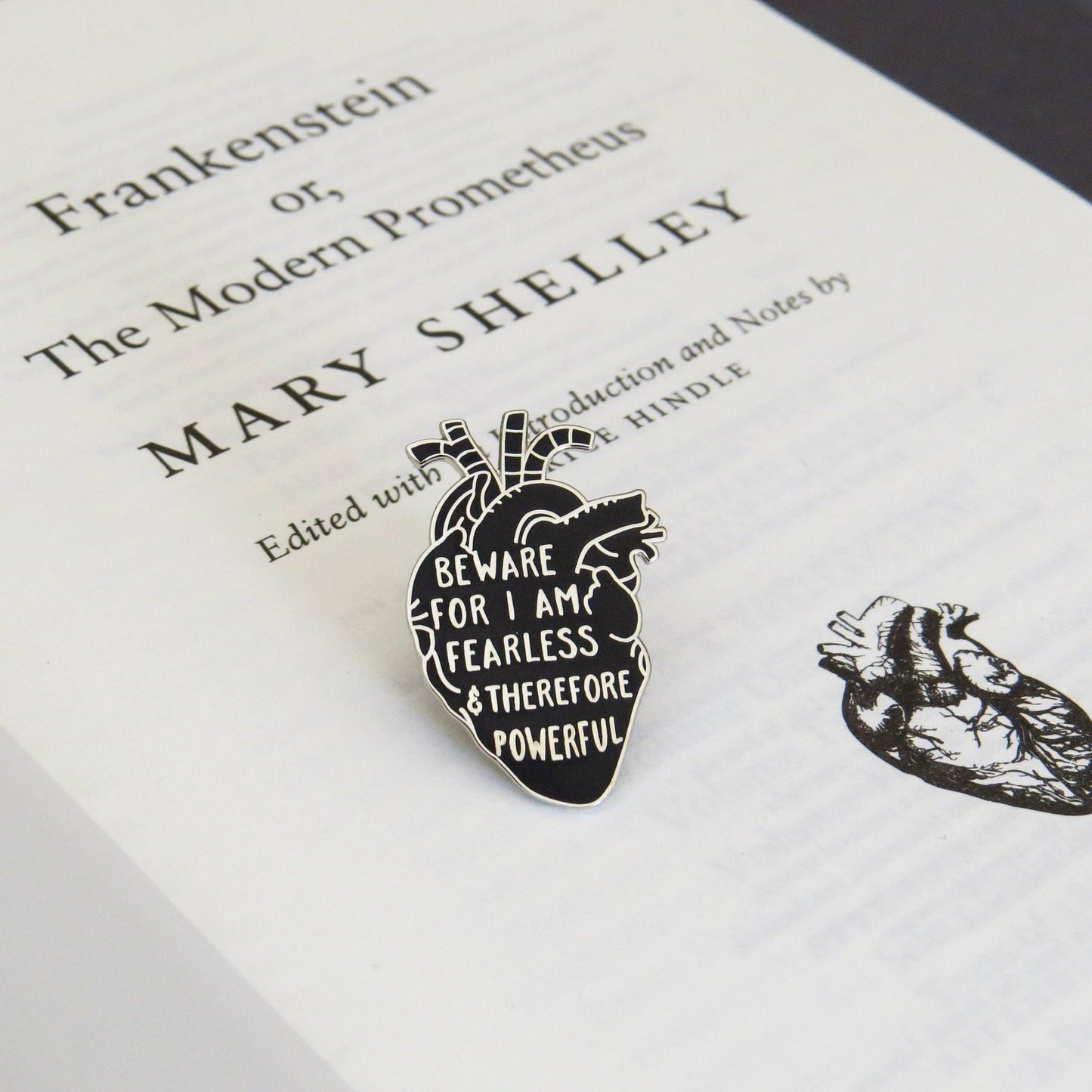 Frankenstein Anatomical Heart Pin Badge - Gothic Collection - Violet Elizabeth - Badge