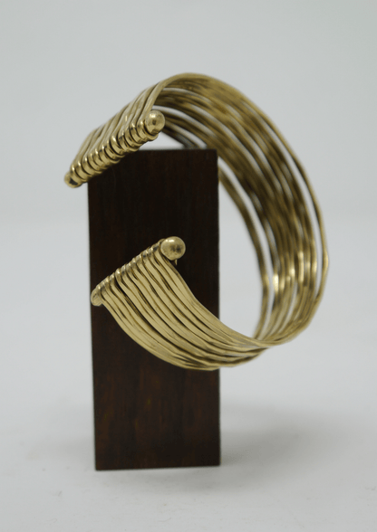 Hand tapped cuff (medium): Brass and Silver Plated Brass - Violet Elizabeth - Jewellery