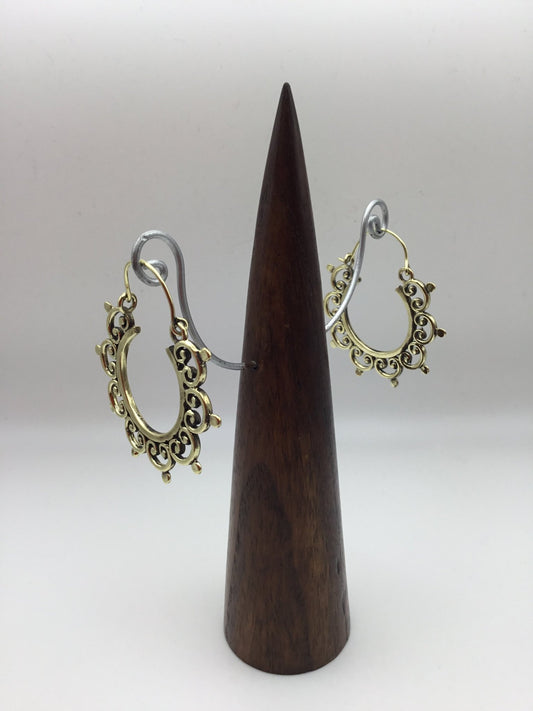 Heart Motif Brass earrings - Violet Elizabeth - Jewellery