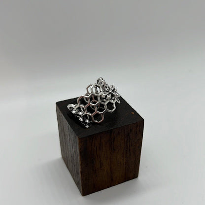 Honeycomb ring both Brass and Silver - Violet Elizabeth - Jewellery
