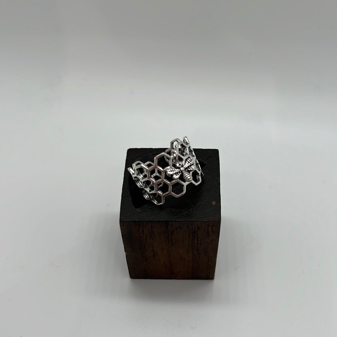 Honeycomb ring both Brass and Silver - Violet Elizabeth - Jewellery