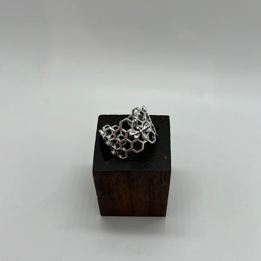 Honeycomb ring both Brass and Silver - Violet Elizabeth - Jewellery