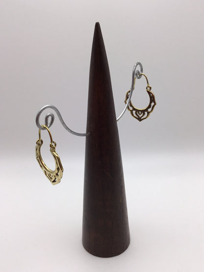 Mini Brass Leaf earrings - Violet Elizabeth