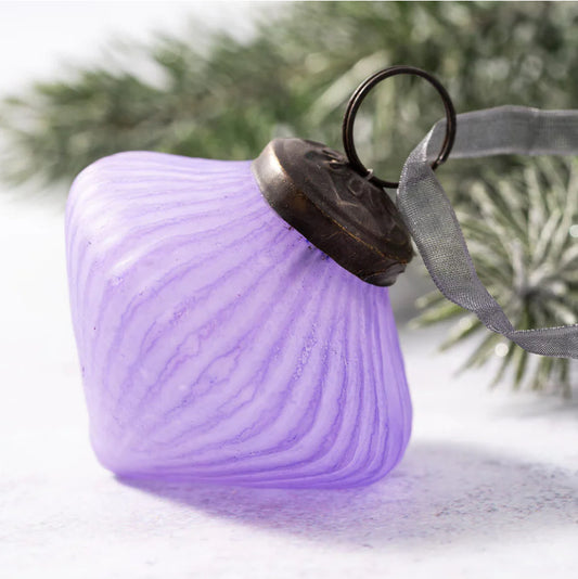 Christmas - Frosted Kite Glass Bauble, 2” - Violet Elizabeth