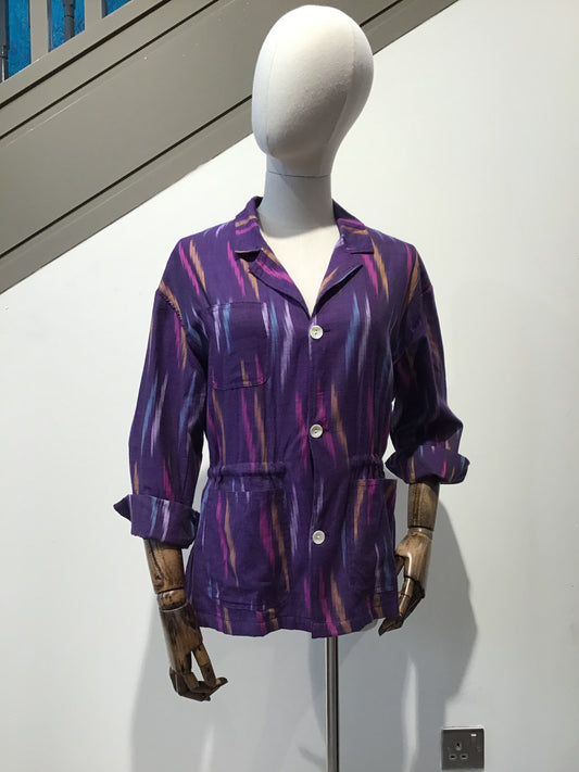 Purple Ikat Safari Jacket - Violet Elizabeth