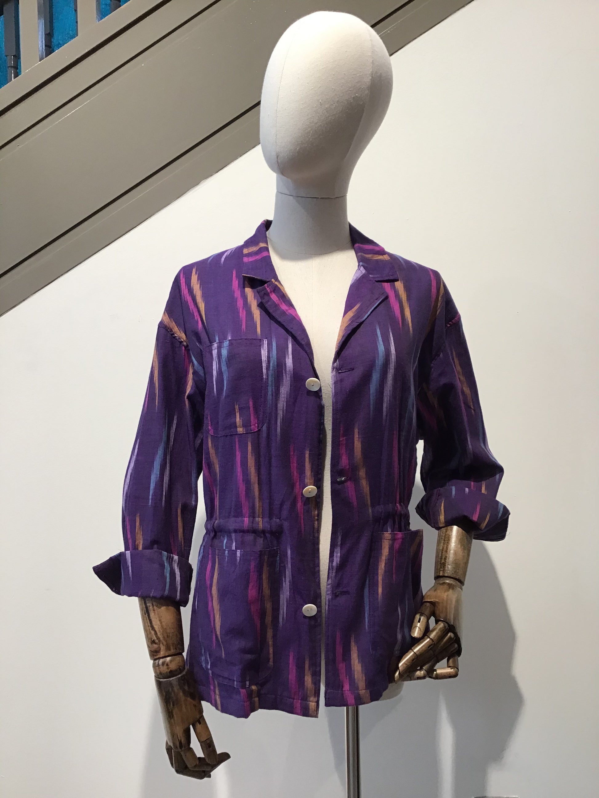 Purple Ikat Safari Jacket - Violet Elizabeth