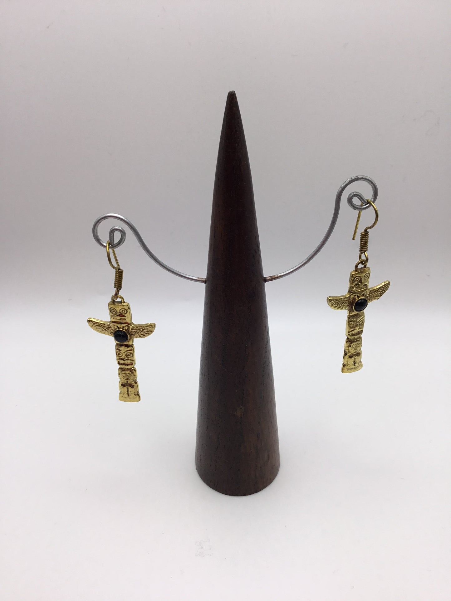 Totem Pole Brass earrings - Violet Elizabeth