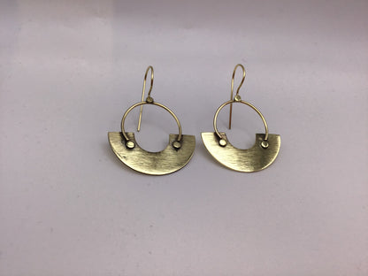 Brass cradle earring - Violet Elizabeth