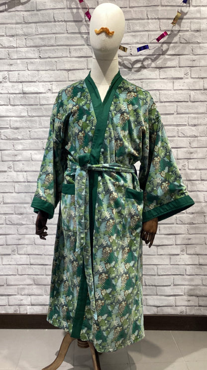 Forest green velvet robe - Violet Elizabeth