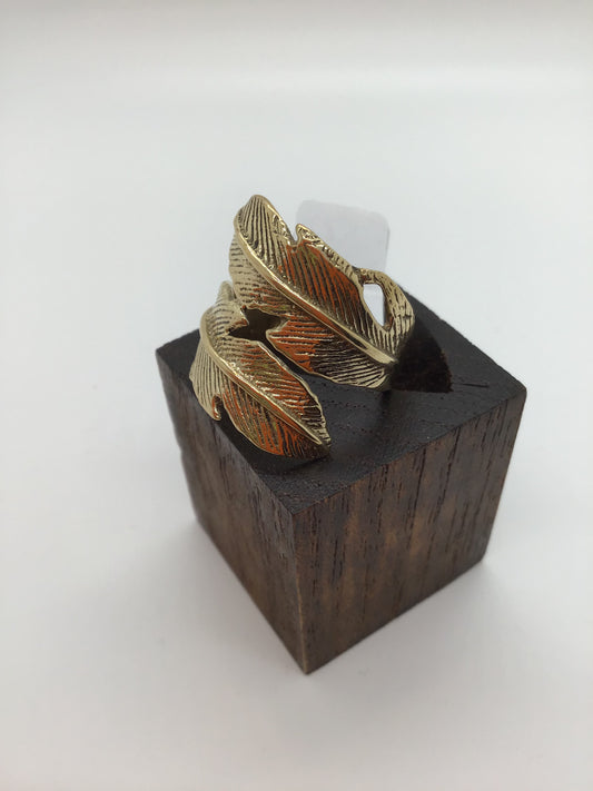 Enveloped feather ring in both Brass and Silver - Violet Elizabeth