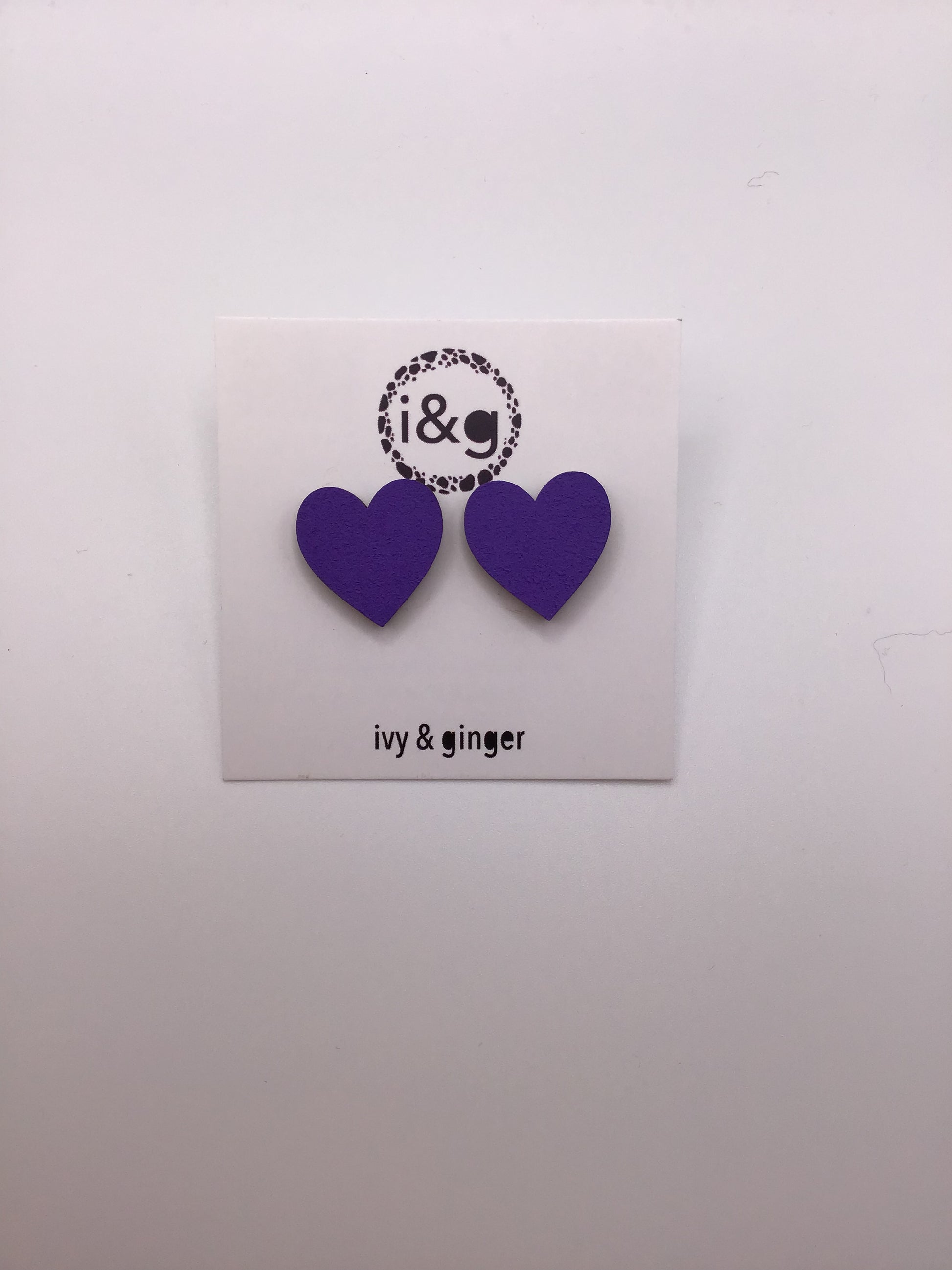 Purple Heart Studs: Large - Violet Elizabeth