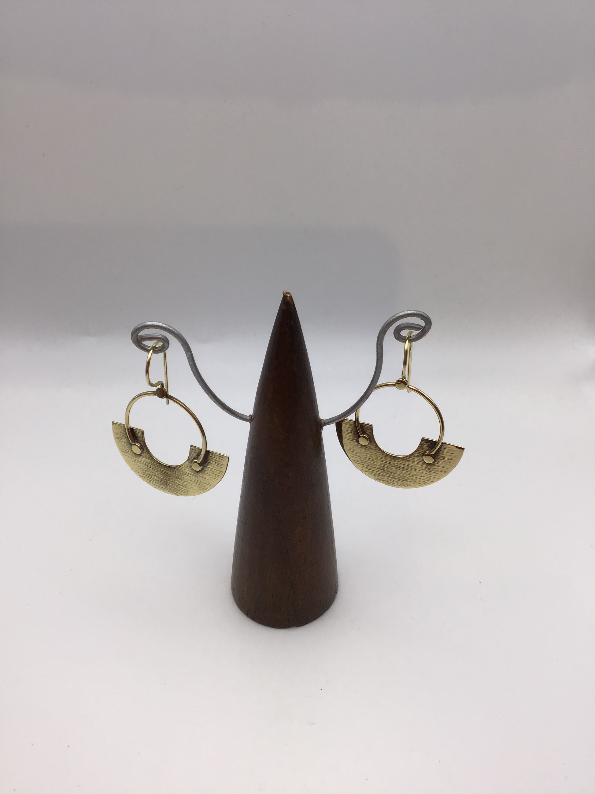 Brass cradle earring - Violet Elizabeth