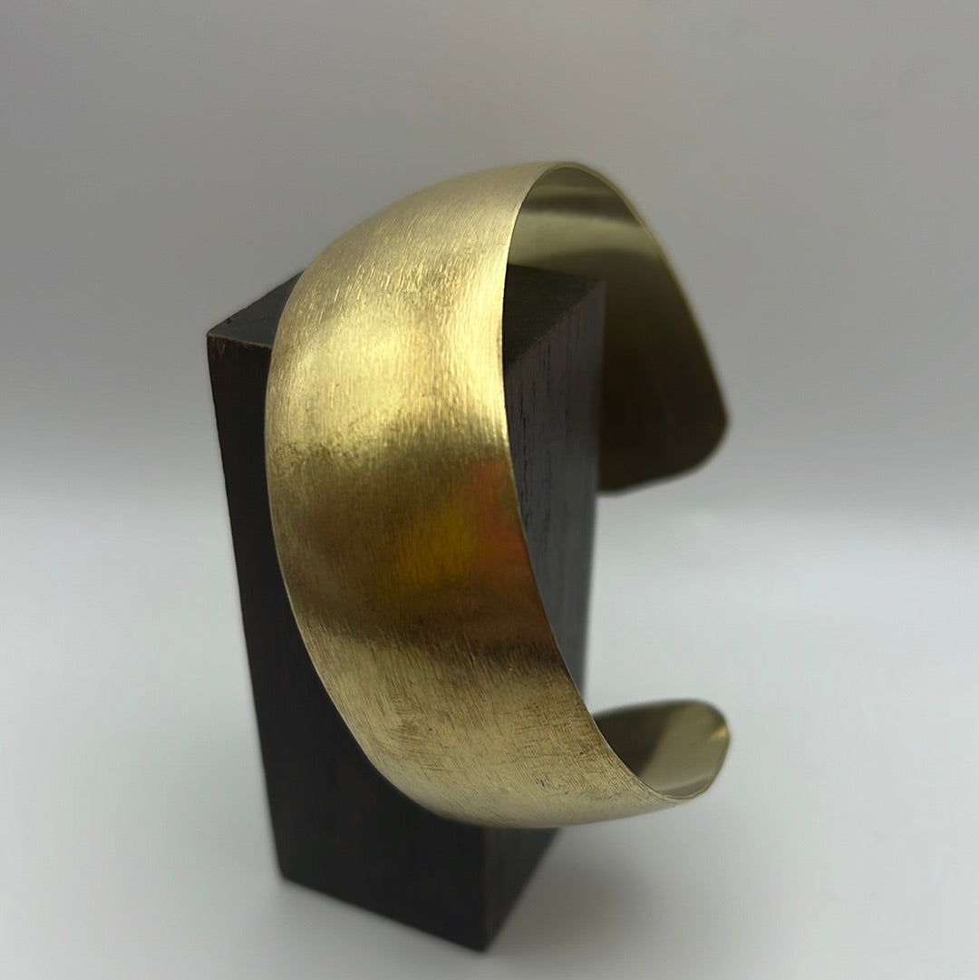 Minimalist Brushed brass and Silver Plated Brass bracelet - Violet Elizabeth
