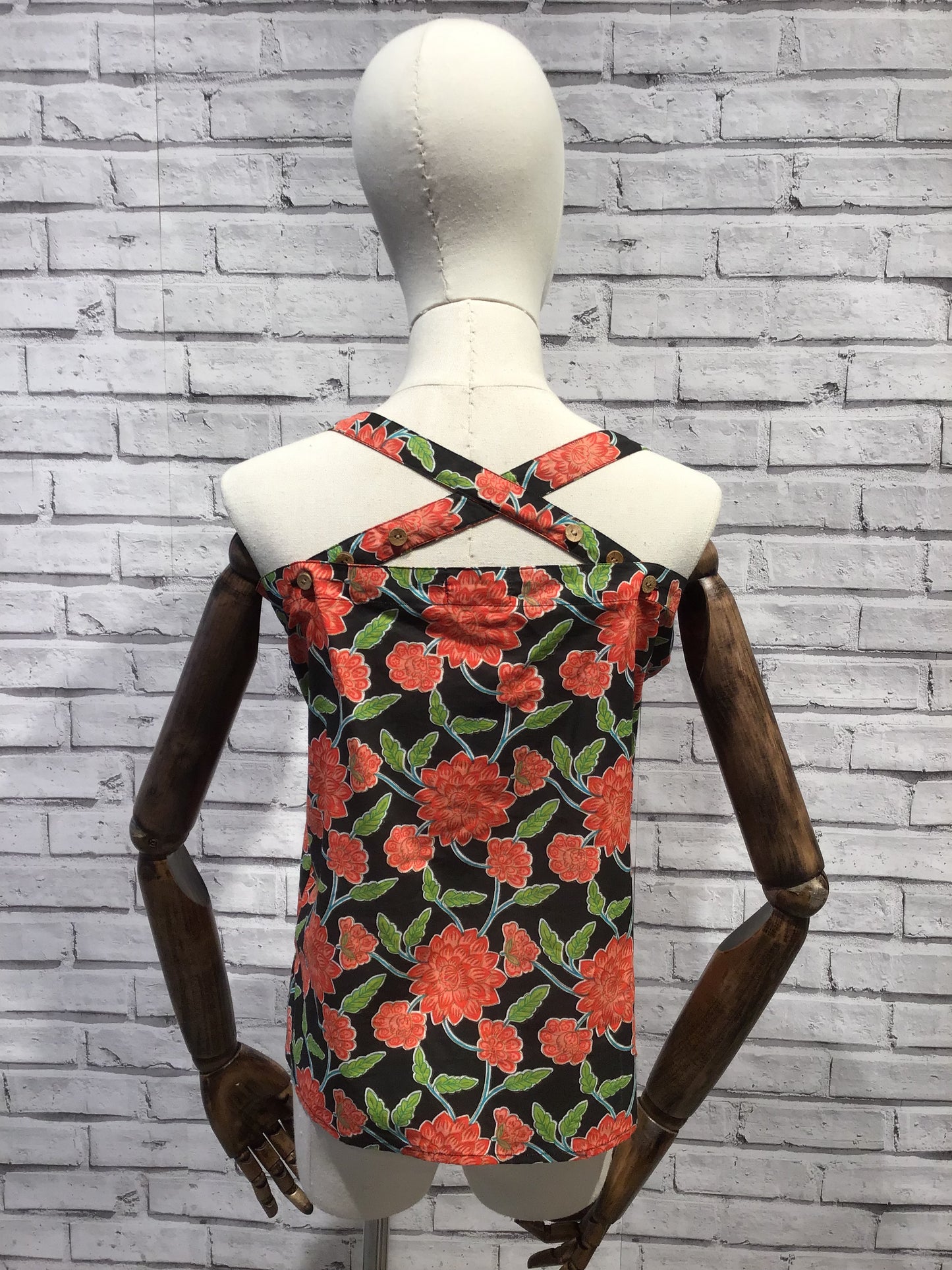 Crossover Summer Top - Black Floral - Violet Elizabeth
