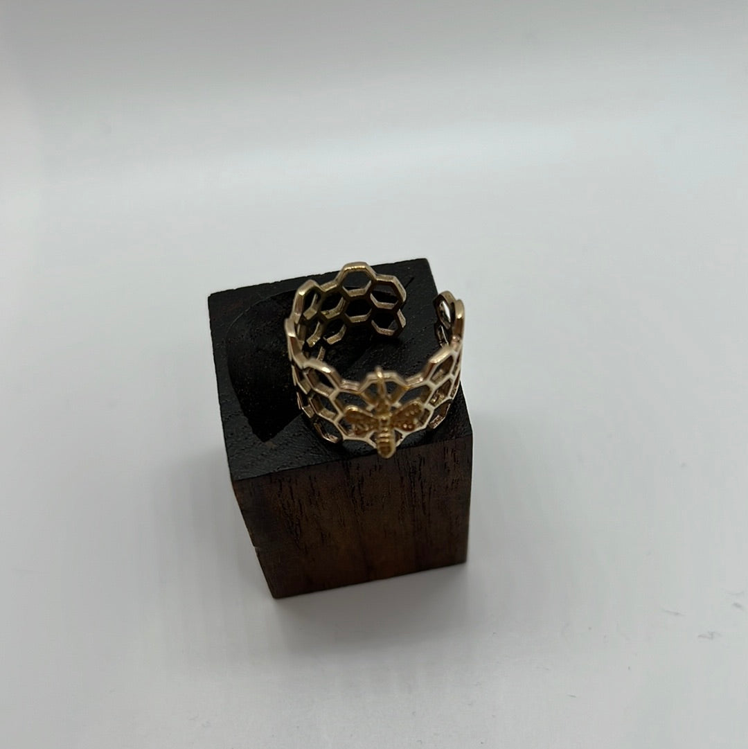 Honeycomb ring both Brass and Silver - Violet Elizabeth