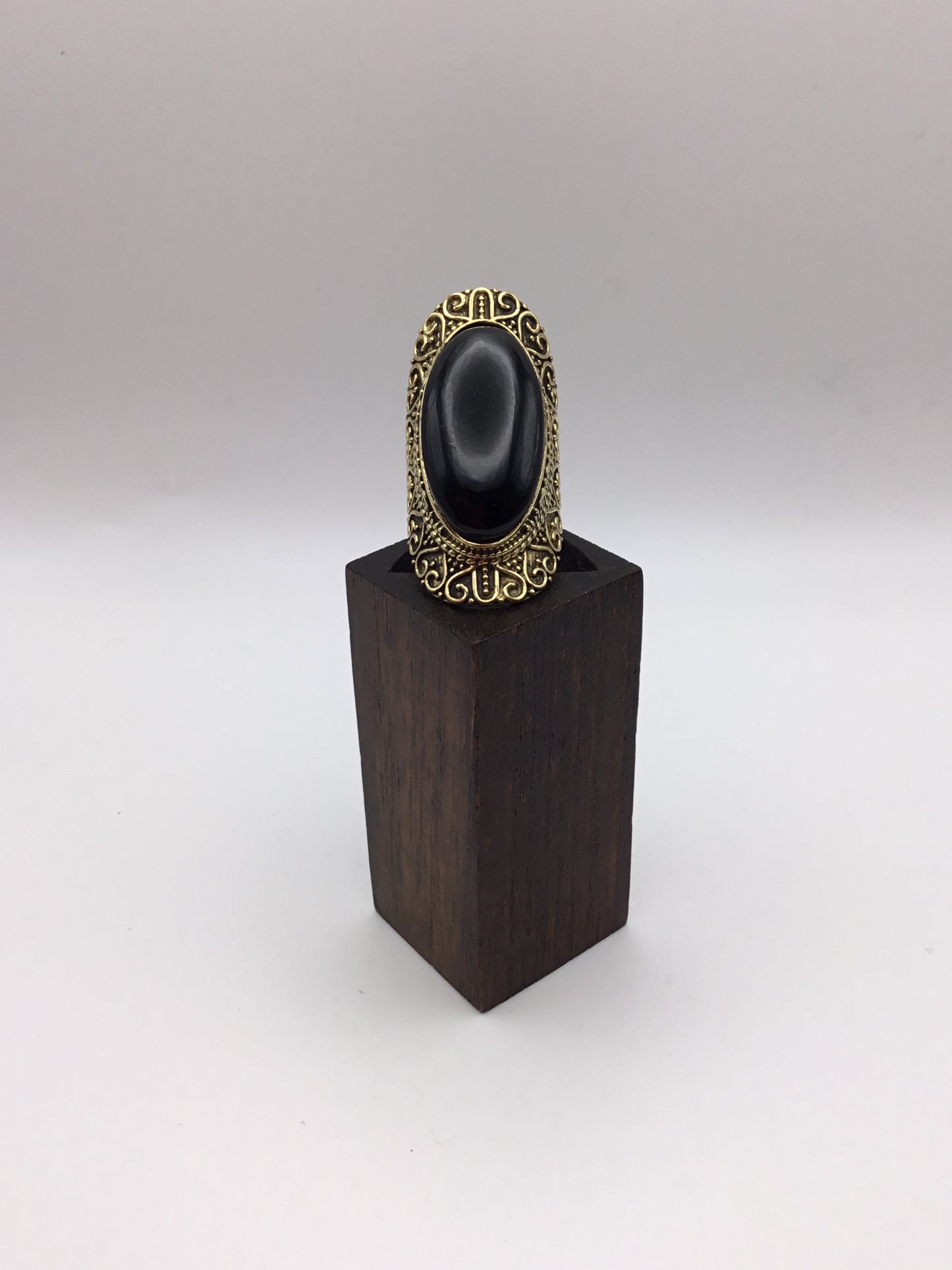 Large Heart Surround Brass Ring: Various Stones - Violet Elizabeth