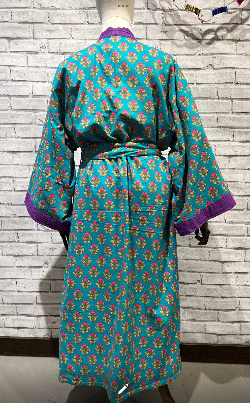 Purple flower waffle robe - Violet Elizabeth