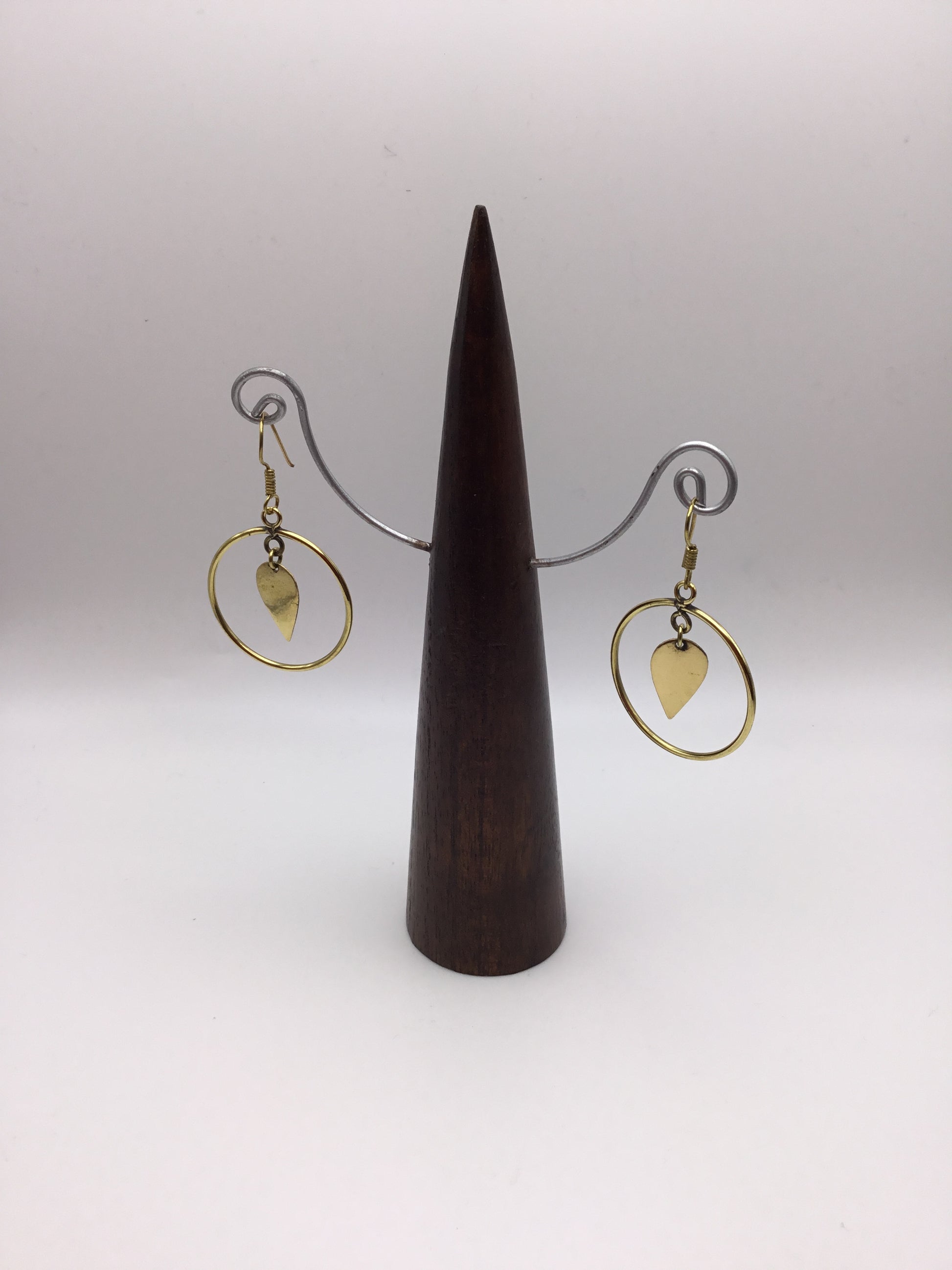Hoop and teardrop earrings: Brass and Silver Plated Brass - Violet Elizabeth