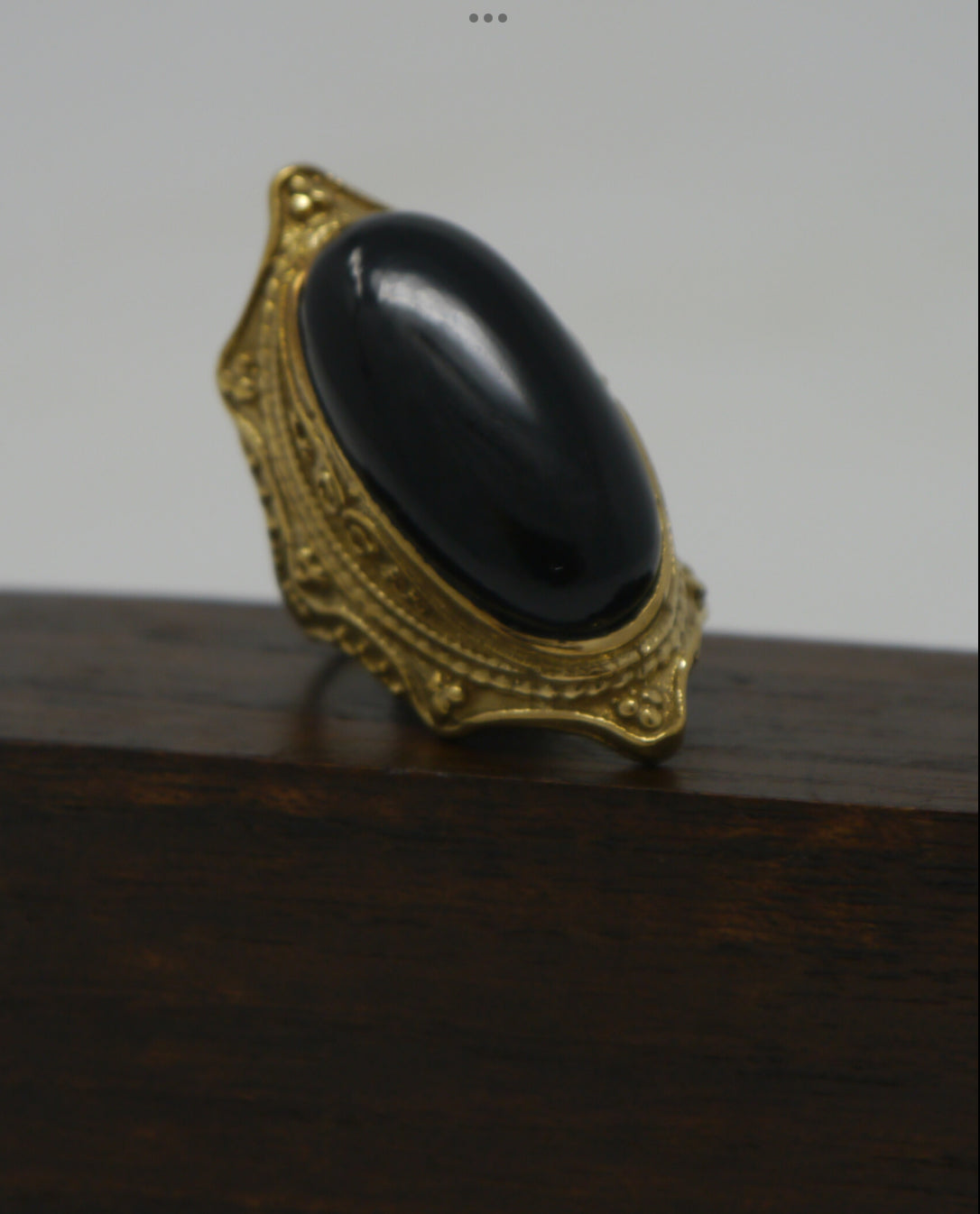 Wild Cabochon brass ring: various stones - Violet Elizabeth
