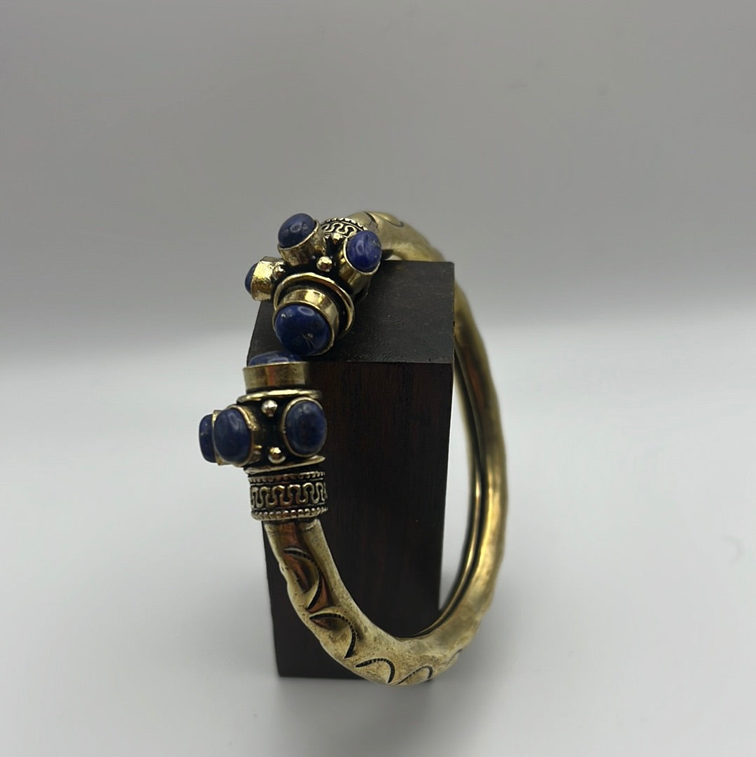 Brass Torque bangle: various gemstones - Violet Elizabeth