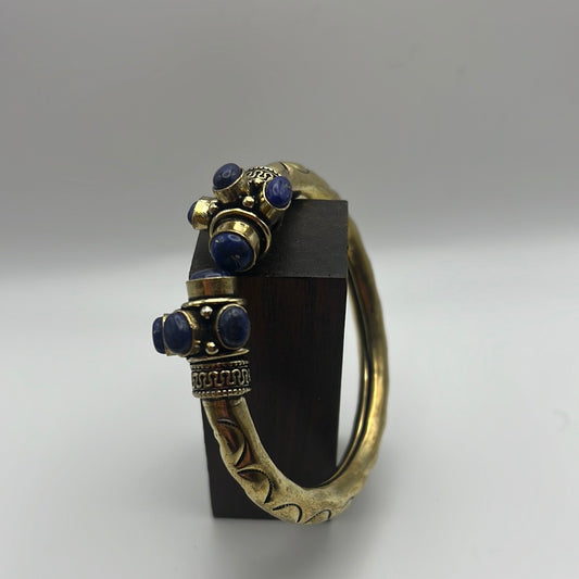 Brass Torque bangle: various gemstones - Violet Elizabeth